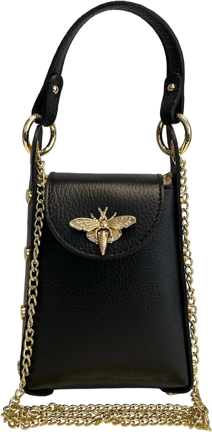 Mini Bolso de piel auténtica con Detalle de Abeja