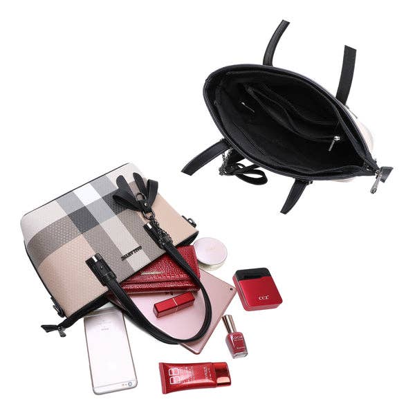 Bolso bandolera Taupe y Negro Mini Jolie