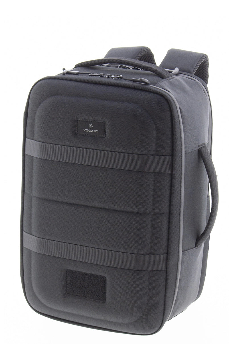Mochila pequeña Vogart Defender negro con cierre tipo maleta