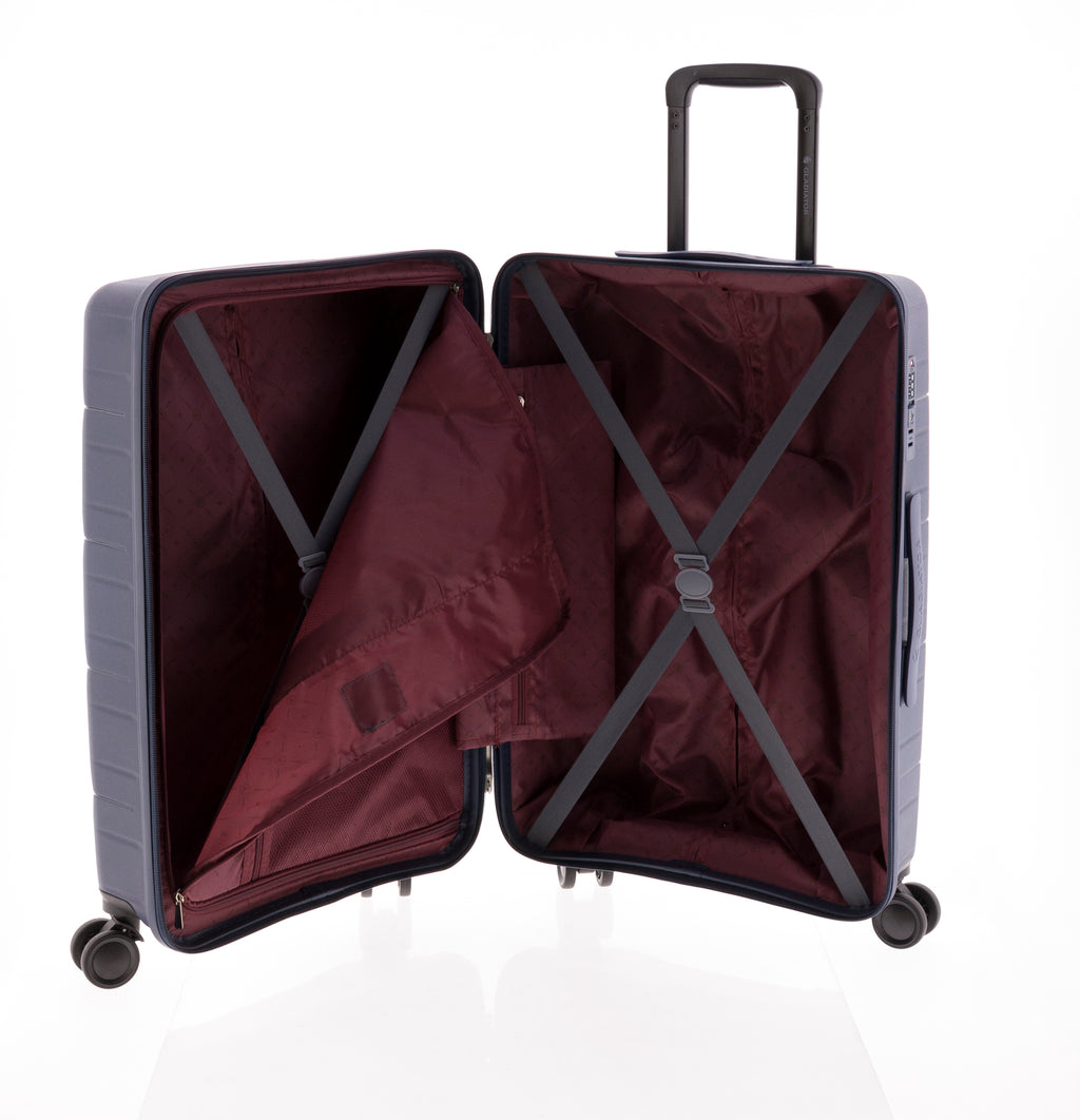 MALETA MEDIANA POLIPROPILENO 4 RUEDAS DOBLES MAGIC GLADIATOR