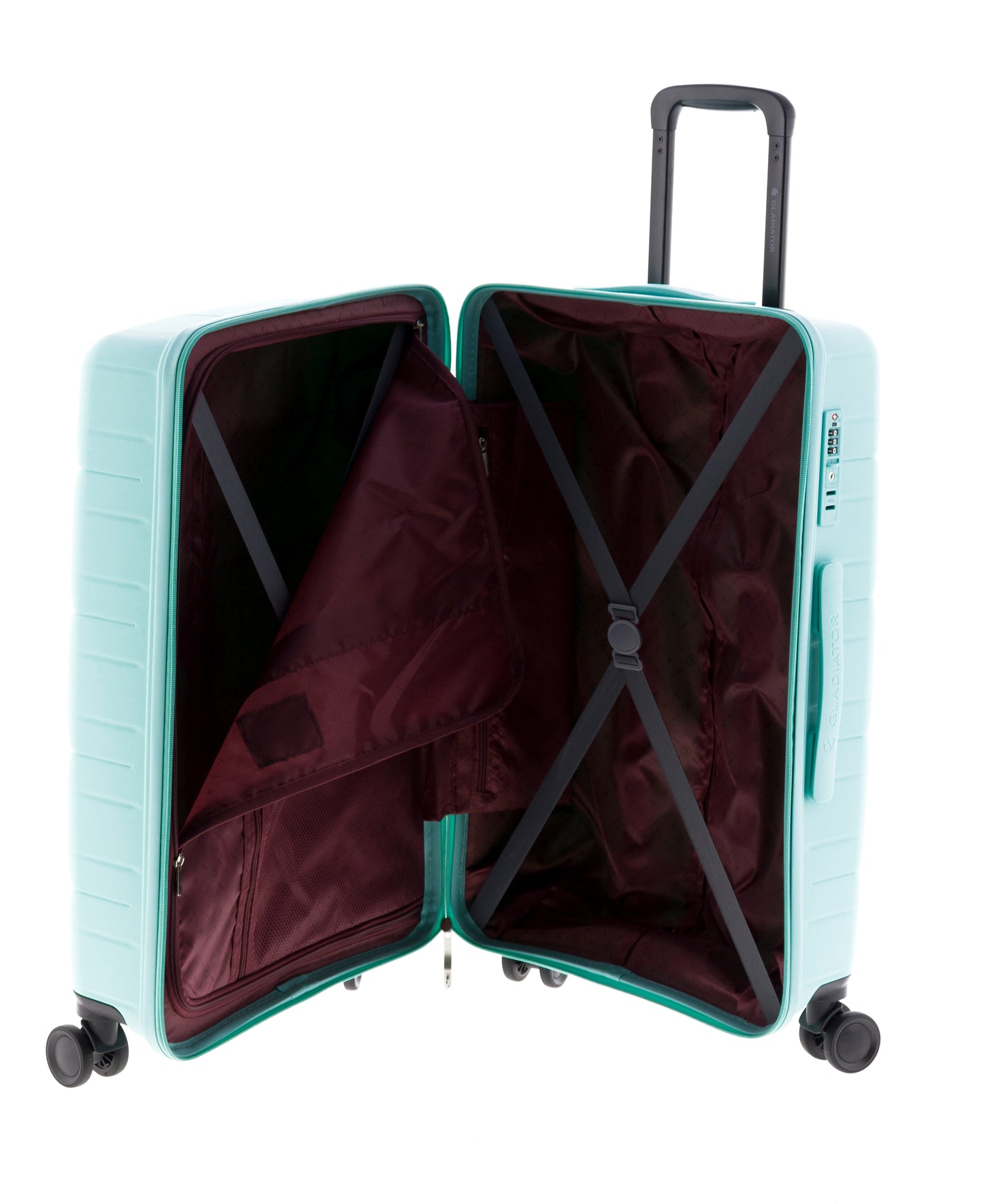 MALETA MEDIANA POLIPROPILENO 4 RUEDAS DOBLES MAGIC GLADIATOR