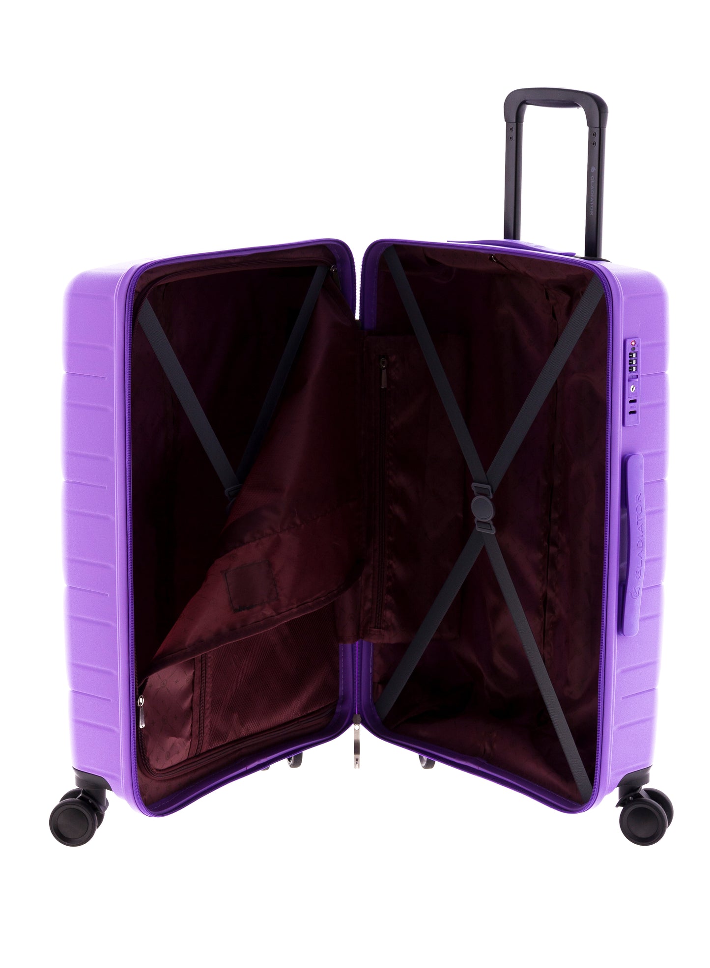 MALETA MEDIANA POLIPROPILENO 4 RUEDAS DOBLES MAGIC GLADIATOR