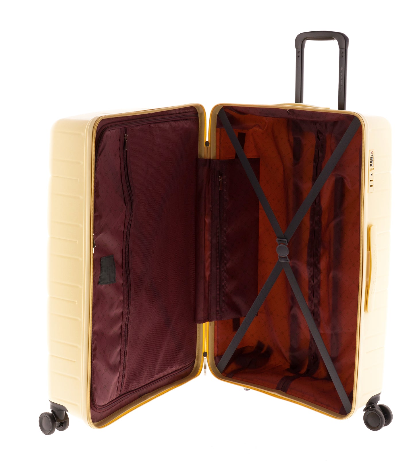 MALETA GRANDE POLIPROPILENO 4 RUEDAS DOBLES Y TSA MAGIC GLADIATOR