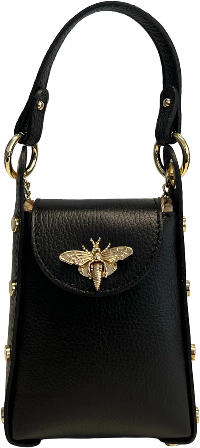 Mini Bolso de piel auténtica con Detalle de Abeja