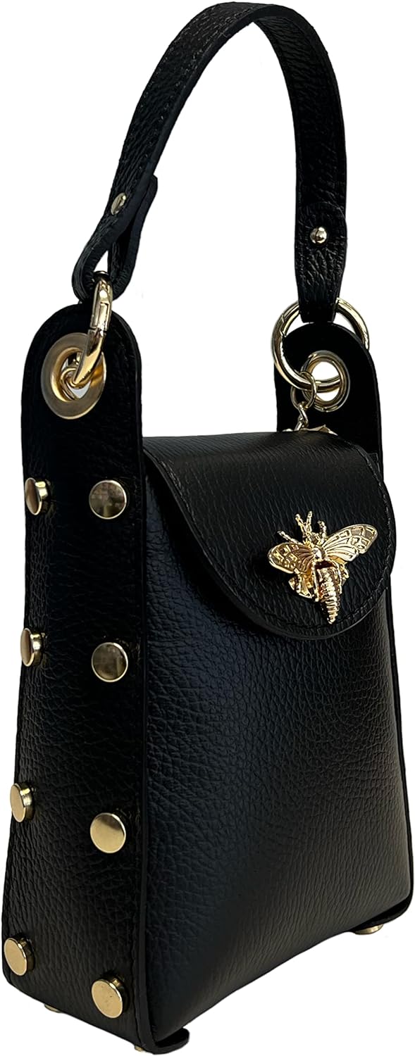 Mini Bolso de piel auténtica con Detalle de Abeja