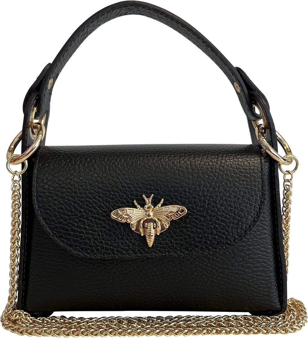 Bolso de piel auténtica con Detalle de Abeja