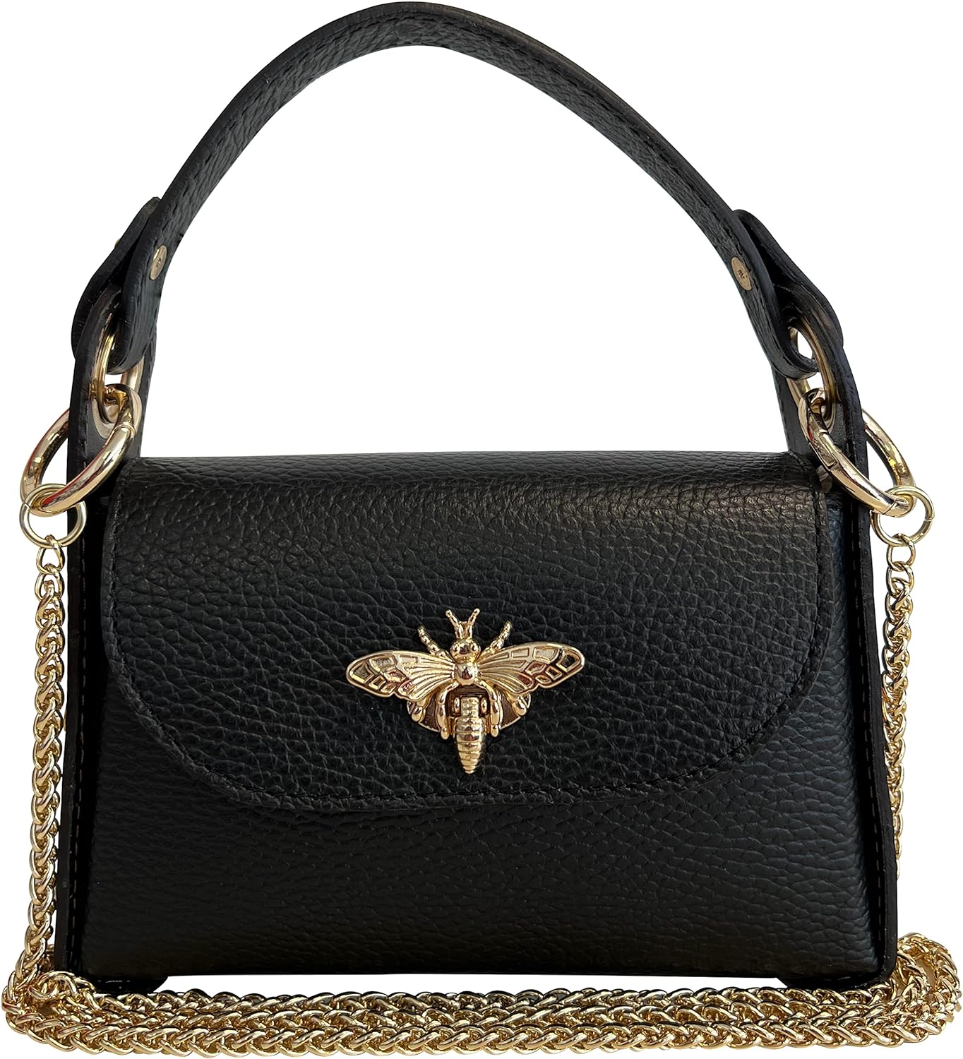 Bolso de piel auténtica con Detalle de Abeja