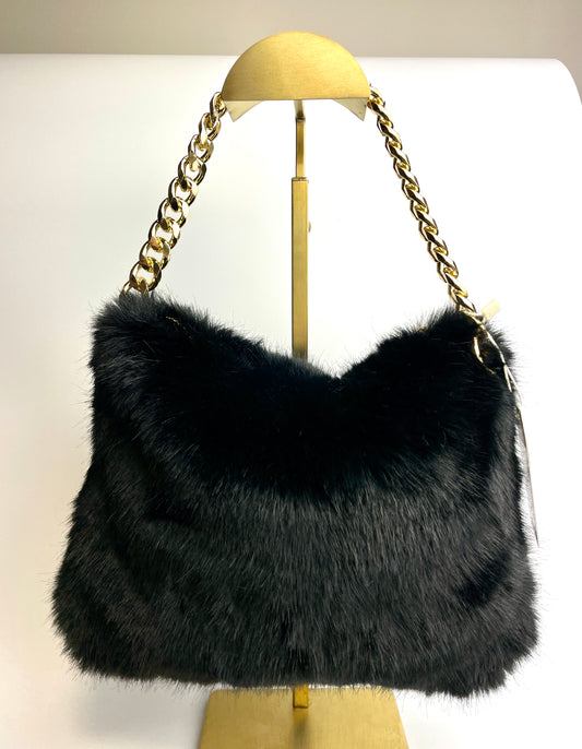 Bolso Bandolera Efecto Pelo con Cadena