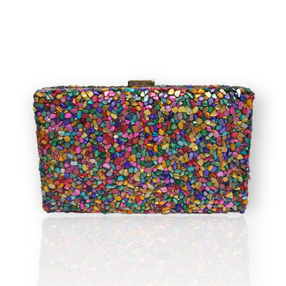 Bolso Clutch de Fiesta con Piedras de colores