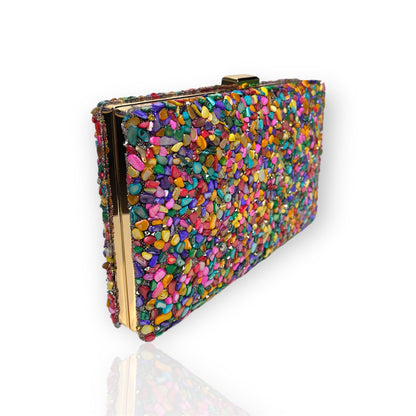 Bolso Clutch de Fiesta con Piedras de colores