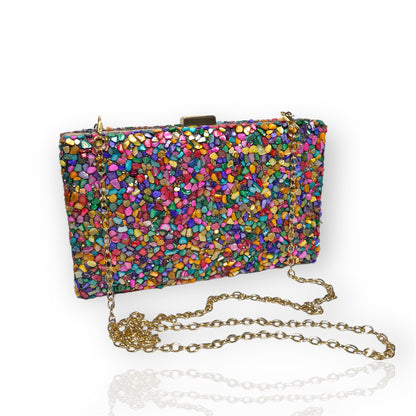 Bolso Clutch de Fiesta con Piedras de colores