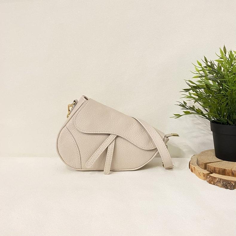 Bolso Silla Montar Piel Beige