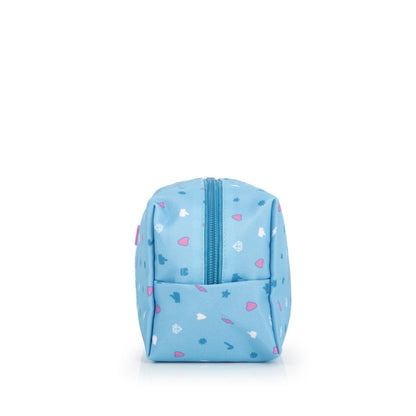 Estuche Escolar Gabol Confetti Azul Celeste: Organizador Versátil PVC para Niños