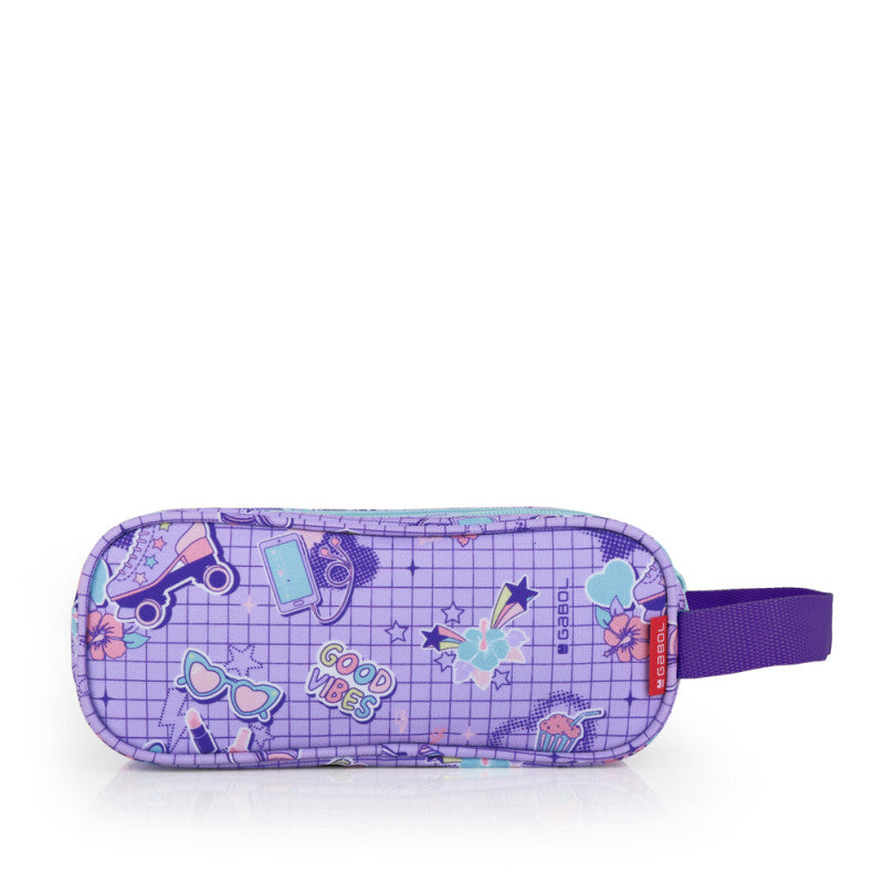 Estuche Triple Gabol FUNNY: Compacto, Duradero con Tres Compartimentos, Asa y sin PVC