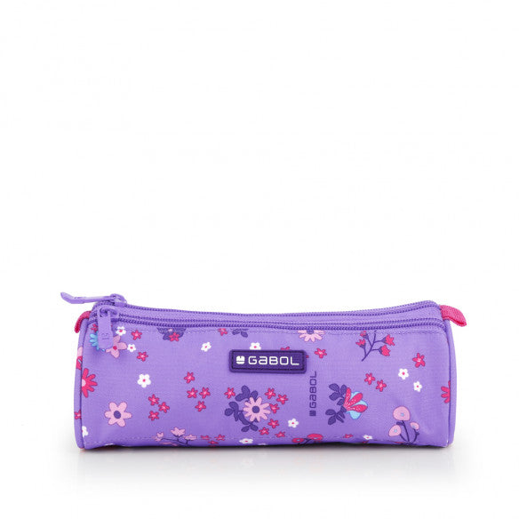 Estuche Triple Violeta Gabol: Organizador Escolar 22x7x7 cm, Impermeable, Libre de PVC