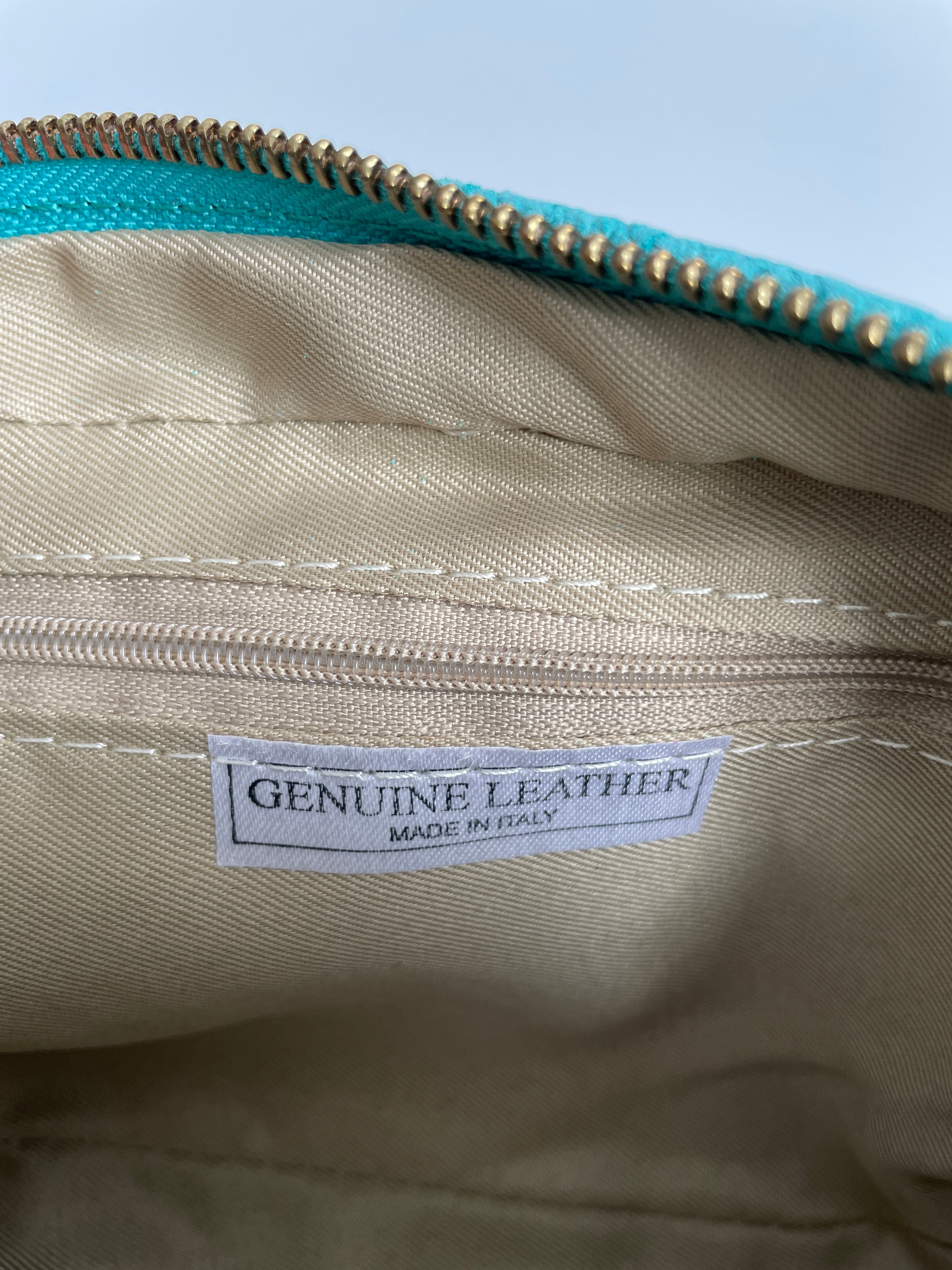 Bolso Bandolera de Piel Mujer Turquesa