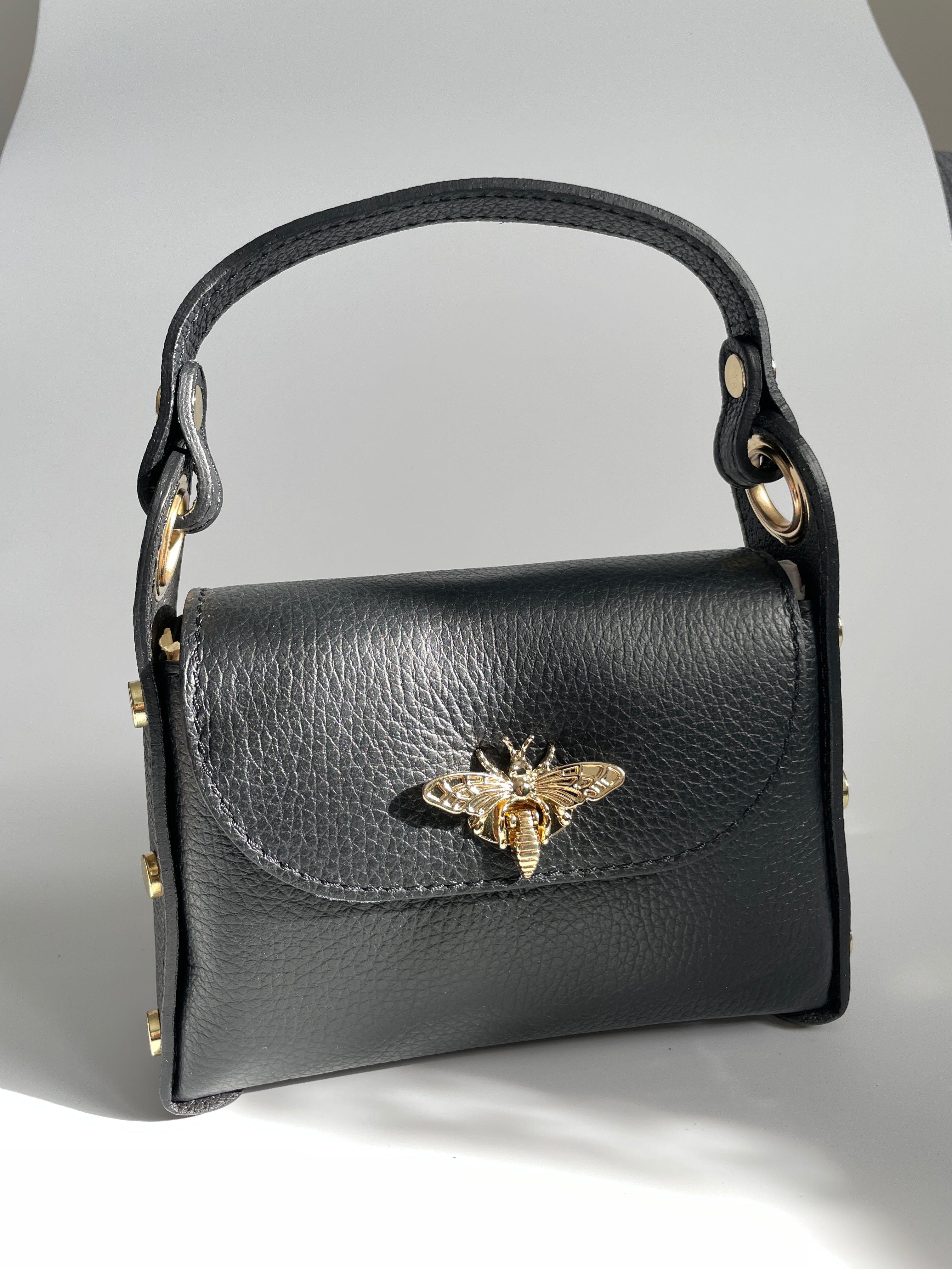 Bolso de piel auténtica con Detalle de Abeja