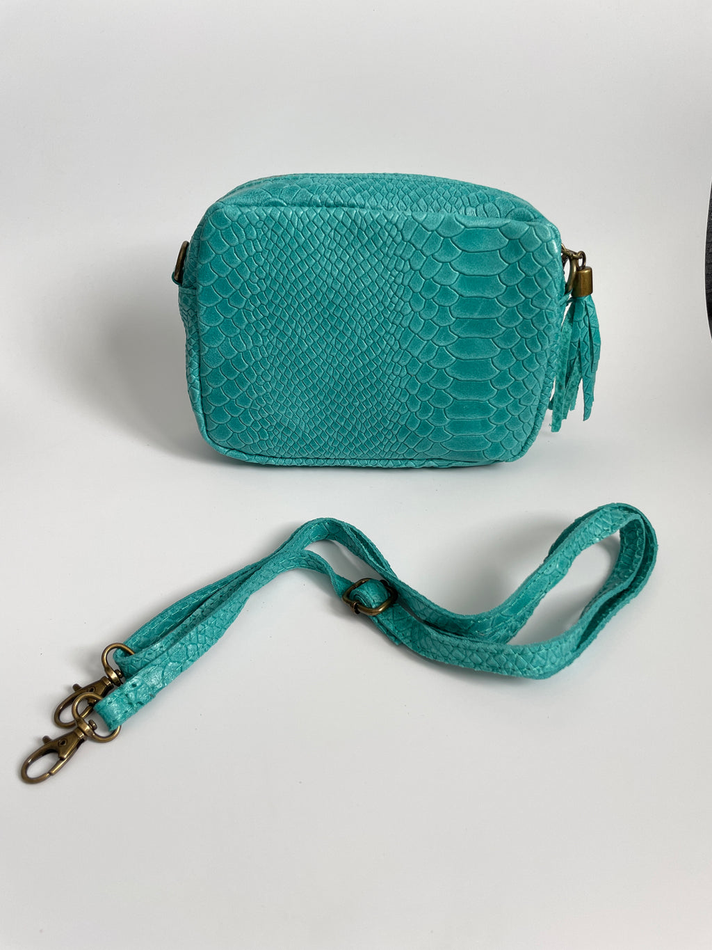 Bolso Bandolera de Piel Mujer Turquesa