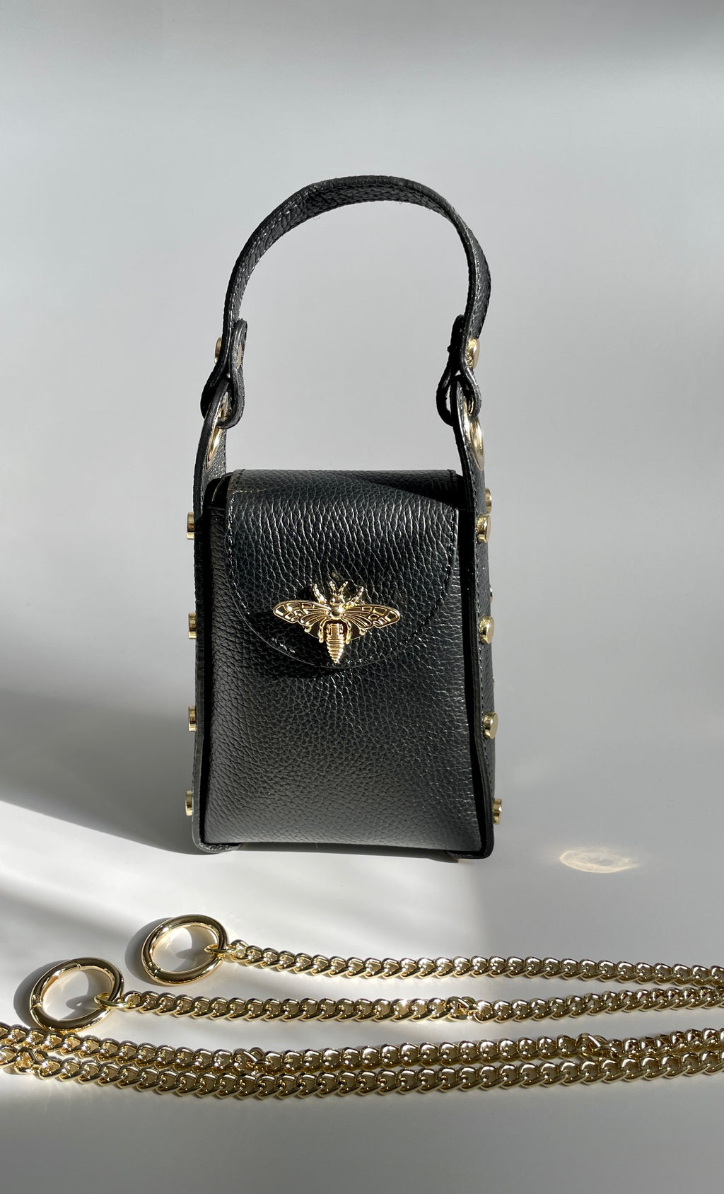 Mini Bolso de piel auténtica con Detalle de Abeja