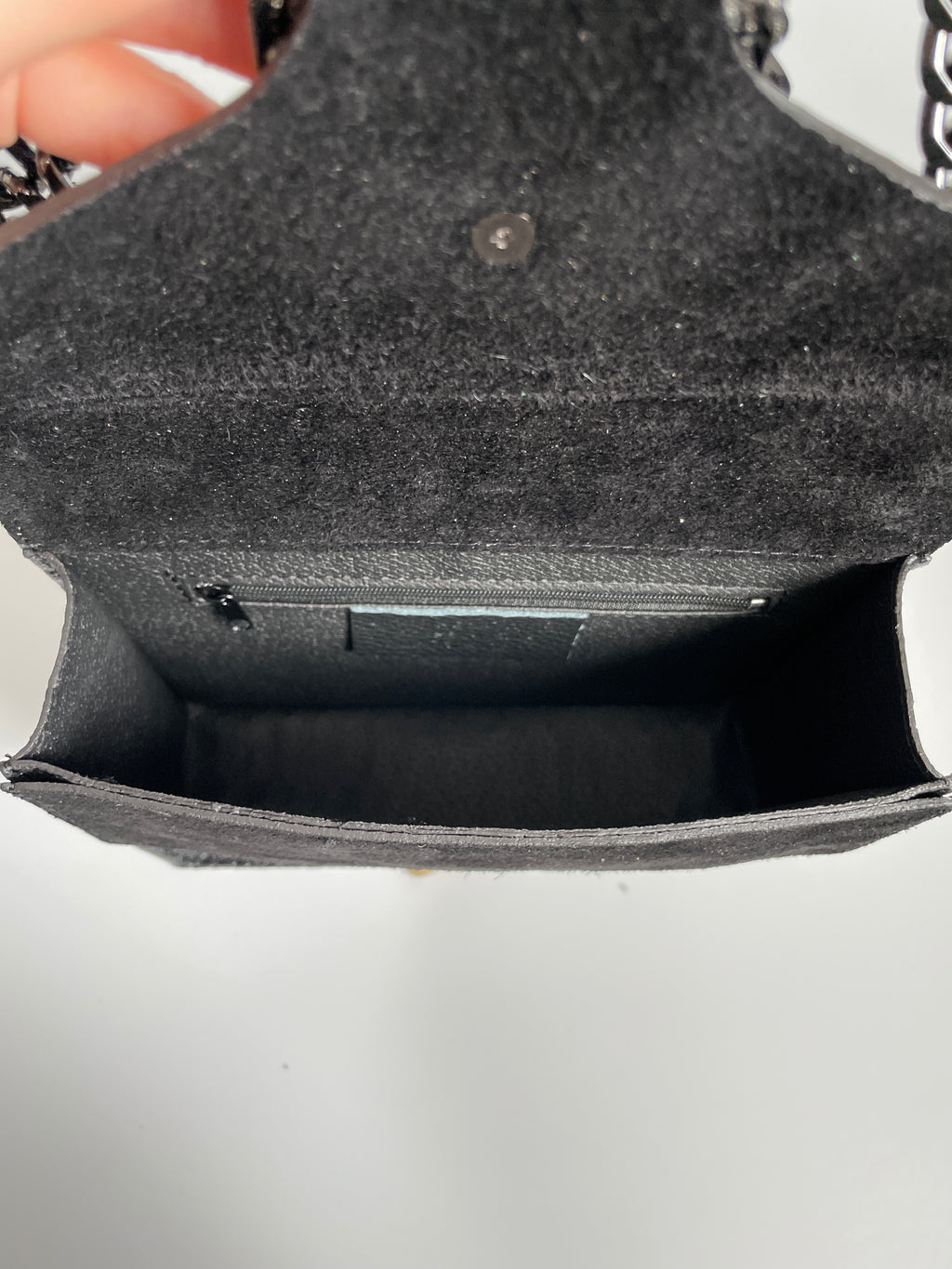 Bolso Bandolera de Piel con efecto Serpiente Negro