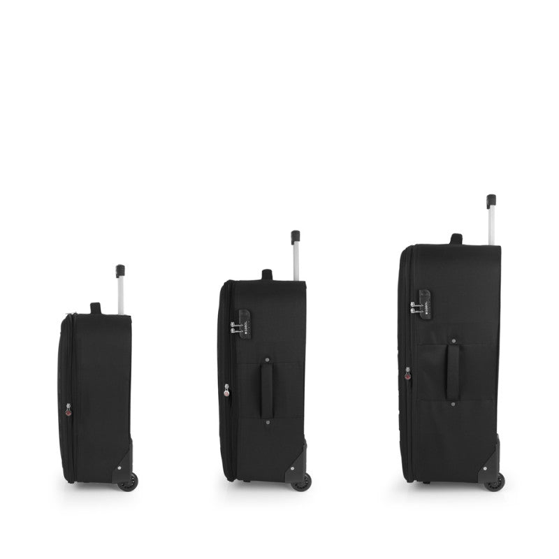Juego Maletas Gabol Orbit: Cabina, Mediana, Grande, Expansibles, 4 Ruedas, Negro