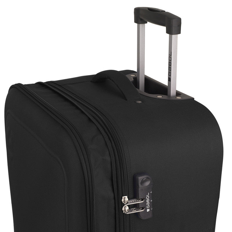 Juego Maletas Gabol Orbit: Cabina, Mediana, Grande, Expansibles, 4 Ruedas, Negro