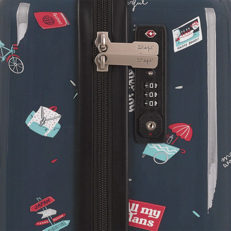 Maleta de Cabina Rígida Gabol Mr. Wonderful Plans, 4 Ruedas Dobles, TSA