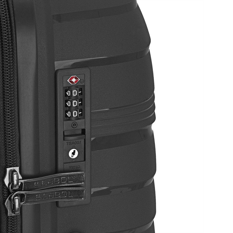 Maleta Grande KIBA Expandible Rígida con Cerradura TSA y 4 Ruedas Dobles