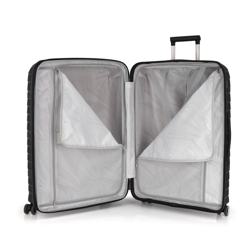 Maleta Grande KIBA Expandible Rígida con Cerradura TSA y 4 Ruedas Dobles