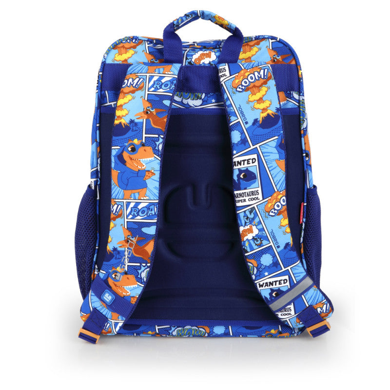 Mochila escolar DINO adaptable a carro, 2 compartimentos resistentes