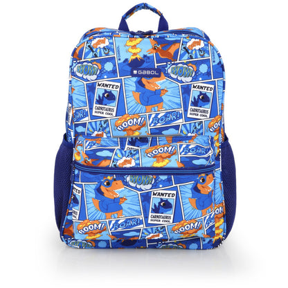 Mochila escolar DINO adaptable a carro, 2 compartimentos resistentes