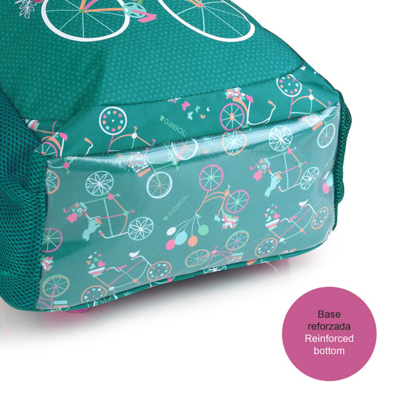 Mochila Escolar Gabol Fiori Adaptable a Carro con Espalda Termoformada y Organizador