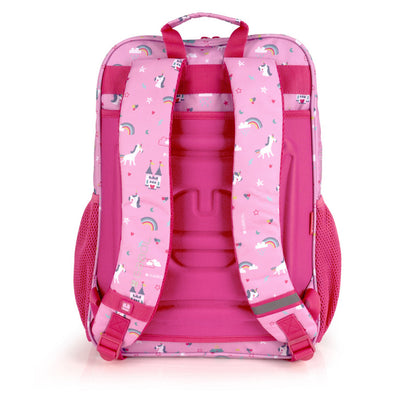 Mochila Escolar Adaptable a Carro Gabol Rainbow Rosa Mediana con 2 Compartimentos