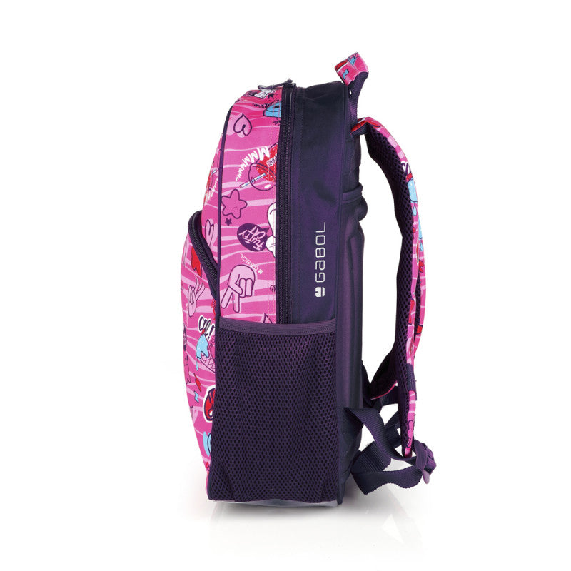 Mochila Escolar Gabol Sticker: Adaptable a Carro, Impermeable, Fucsia, Mediana