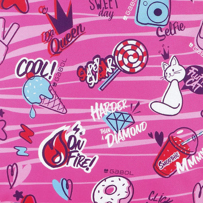 Mochila Escolar Gabol Sticker: Adaptable a Carro, Impermeable, Fucsia, Mediana
