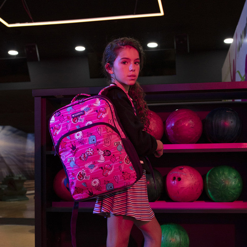 Mochila Escolar Gabol Sticker: Adaptable a Carro, Impermeable, Fucsia, Mediana