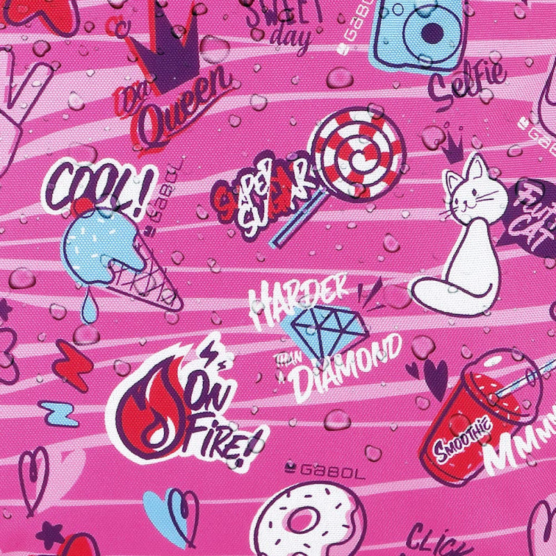 Mochila Escolar Gabol Sticker: Adaptable a Carro, Impermeable, Fucsia, Mediana