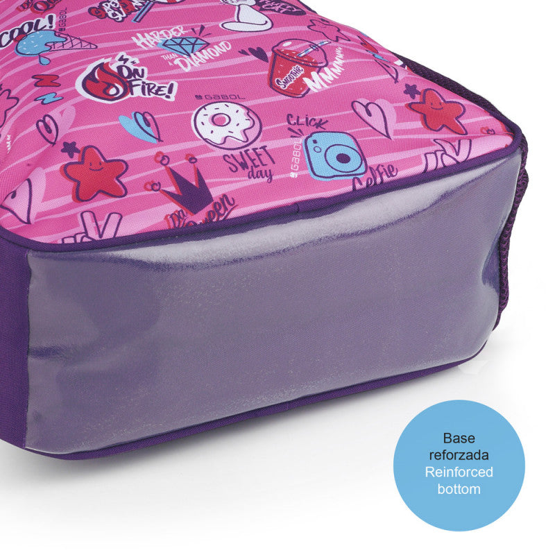 Mochila Escolar Gabol Sticker: Adaptable a Carro, Impermeable, Fucsia, Mediana