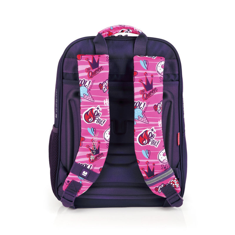 Mochila Escolar Gabol Sticker: Adaptable a Carro, Impermeable, Fucsia, Mediana