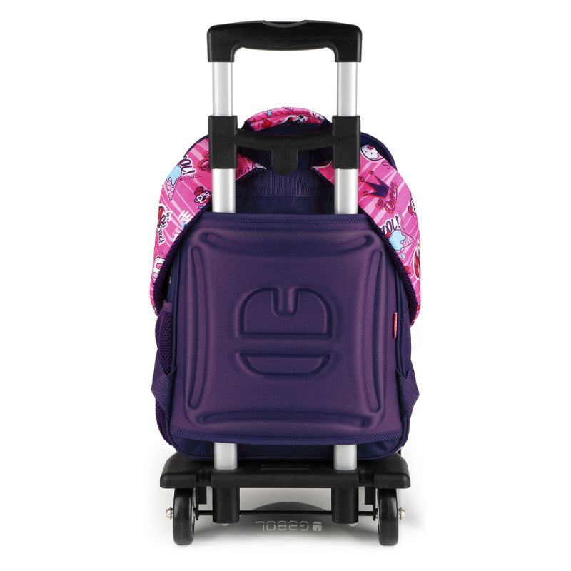 Mochila Escolar Gabol Sticker: Adaptable a Carro, Impermeable, Fucsia, Mediana