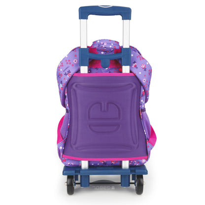 Mochila Escolar VIOLET Adaptable a Carro, Impermeable, Doble Compartimento, Gran Capacidad