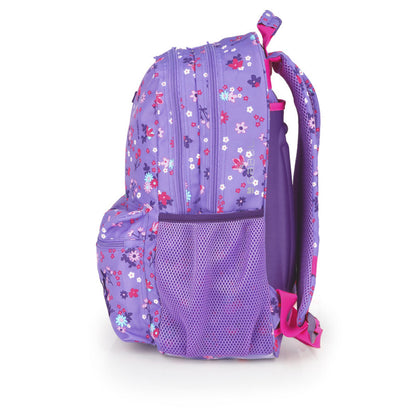 Mochila Escolar Gabol Violeta Adaptable a Carro con 2 Compartimentos
