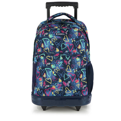 Mochila Escolar Gabol Tizas Grande con Ruedas Dobles y Espalda Acolchada Azul Marino