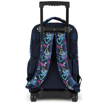 Mochila Escolar Gabol Tizas Grande con Ruedas Dobles y Espalda Acolchada Azul Marino