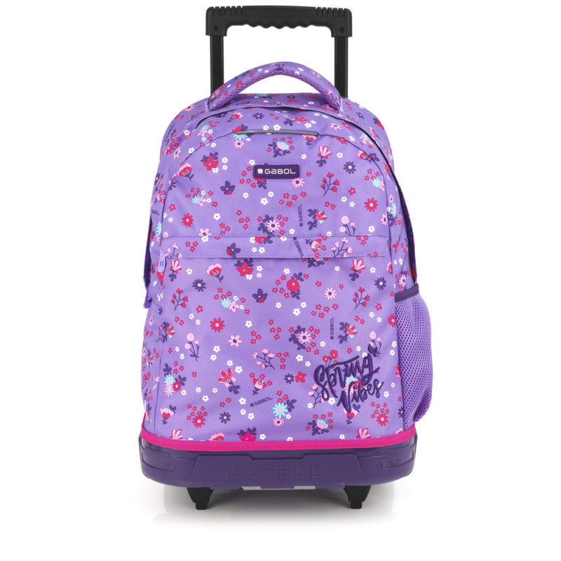 Mochila Escolar Gabol VIOLET con Ruedas Dobles y Espalda Acolchada para Niños