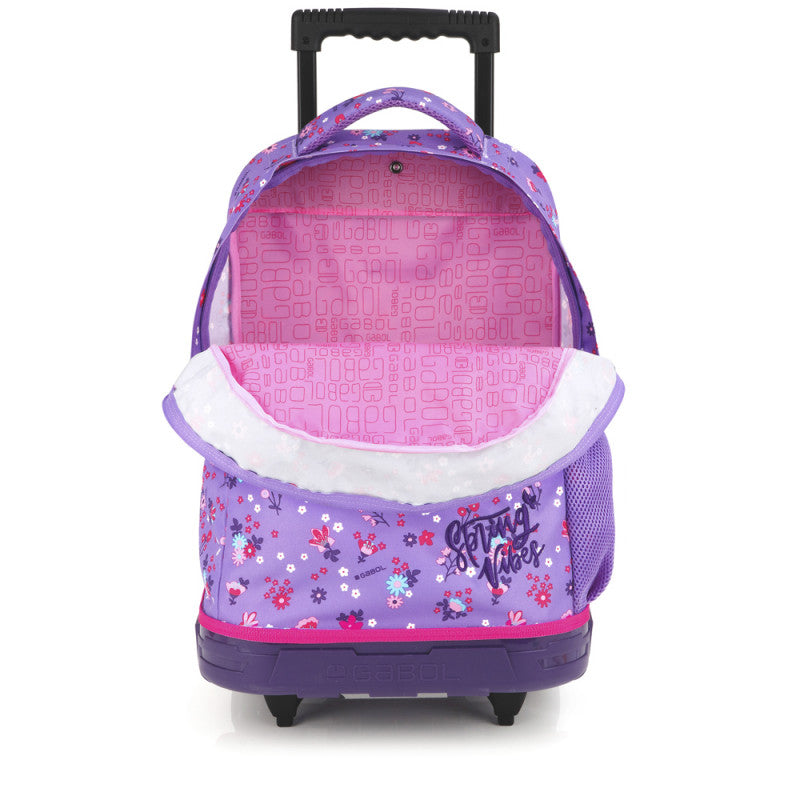 Mochila Escolar Gabol VIOLET con Ruedas Dobles y Espalda Acolchada para Niños