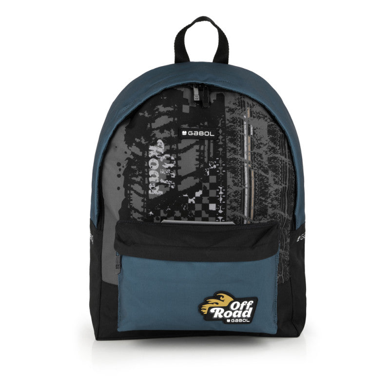 Mochila Escolar Gabol ROAD Azul Petróleo Mediana con Espalda Acolchada y Detalles Reflectantes