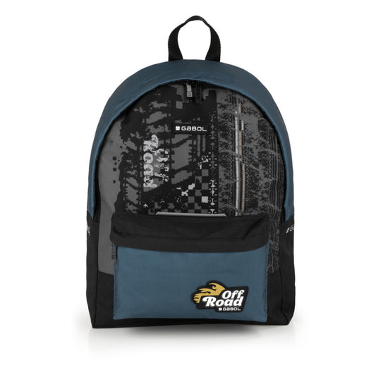 Mochila Escolar Gabol ROAD Azul Petróleo Mediana con Espalda Acolchada y Detalles Reflectantes