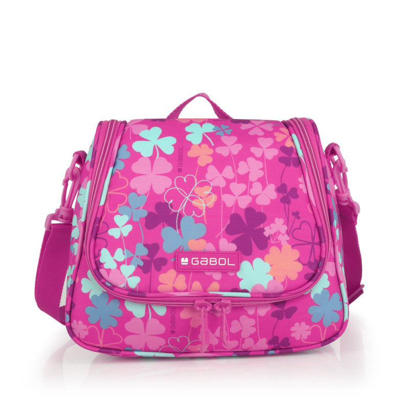 Porta Alimentos Térmico Gabol CLOVER Rosa Infantil, Acolchado, Acople Carro, PVC Free