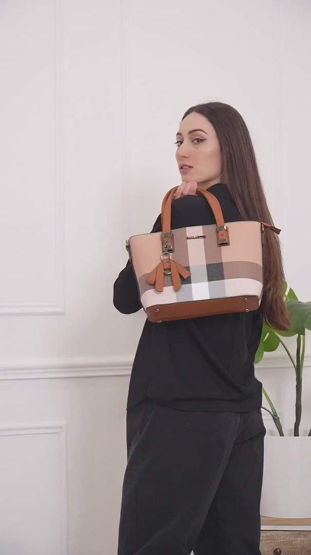 Bolso bandolera Taupe y Negro Mini Jolie